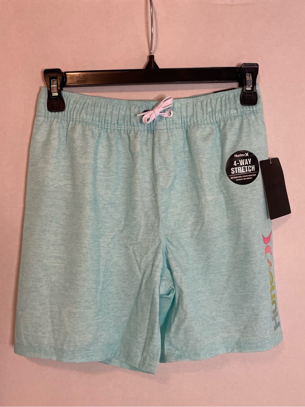 Hurley Boys' Swim Trunks Colorful Logo Elastic Waist Shorts Size M New NWT